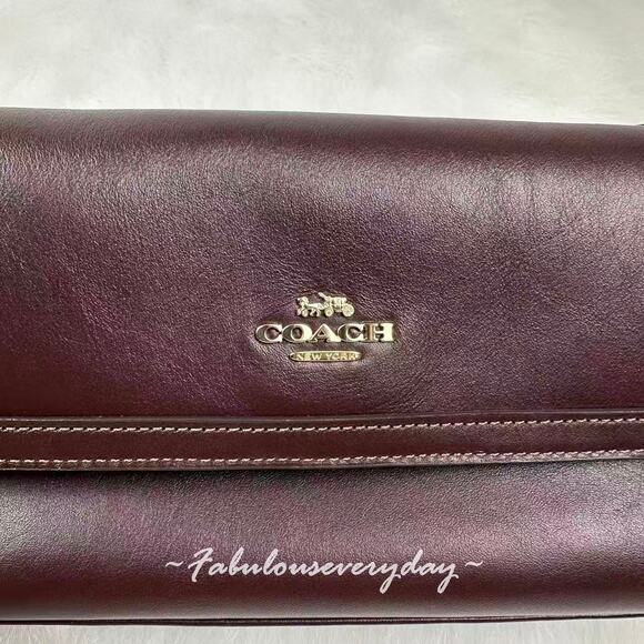 Coach Etta Small Flap Shoulder/Crossbody Bag In leather/IM/Espresso CCV63 NWT - Picture 7 of 11